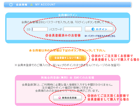 STEP2-3:会員様ログイン(ログイン済みの場合はこのページは省略)